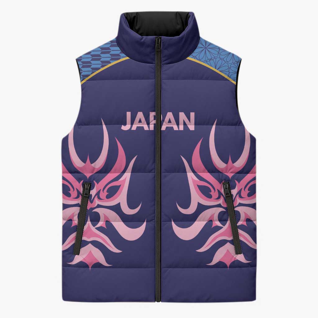 Twenty20 Japan Cricket Custom Sleeveless Puffer Jacket Retro Blue Version - Wonder Print Shop