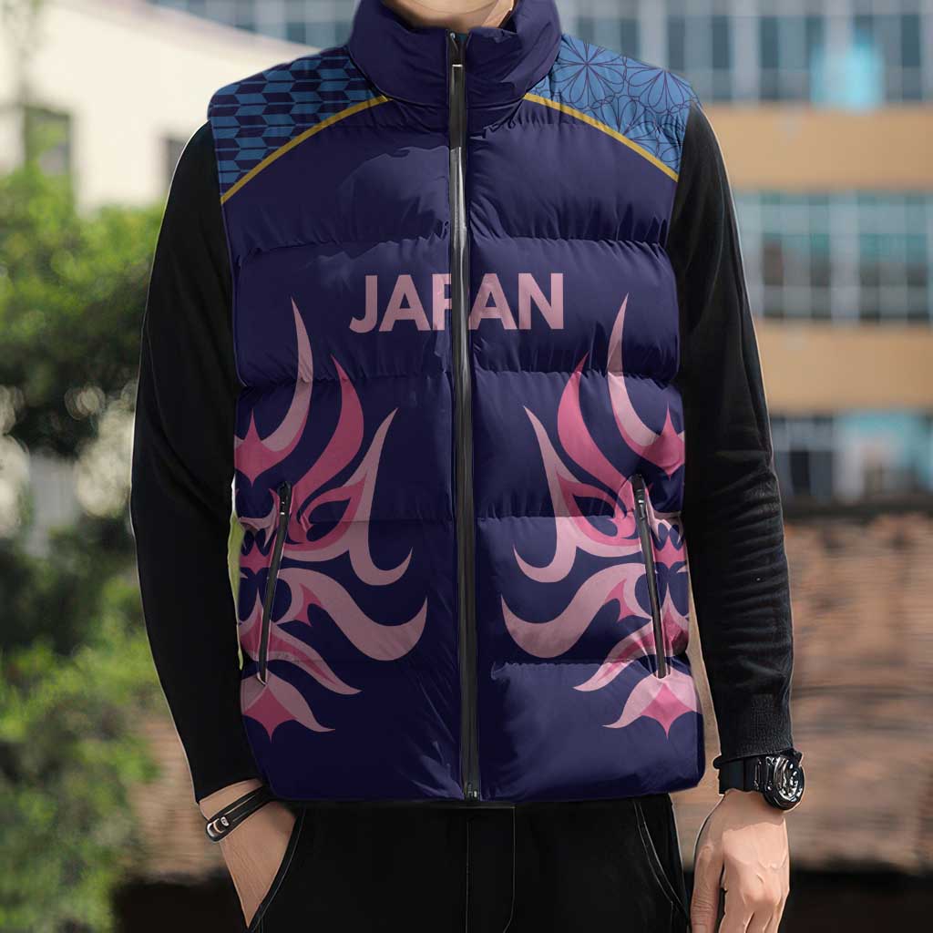 Twenty20 Japan Cricket Custom Sleeveless Puffer Jacket Retro Blue Version - Wonder Print Shop