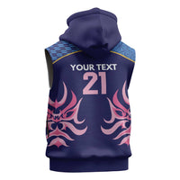 Twenty20 Japan Cricket Custom Sleeveless Zip Hoodie Retro Blue Version - Wonder Print Shop
