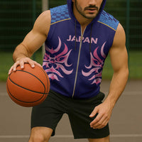 Twenty20 Japan Cricket Custom Sleeveless Zip Hoodie Retro Blue Version - Wonder Print Shop