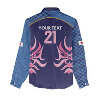 Twenty20 Japan Cricket Custom Women Casual Shirt Retro Blue Version - Wonder Print Shop