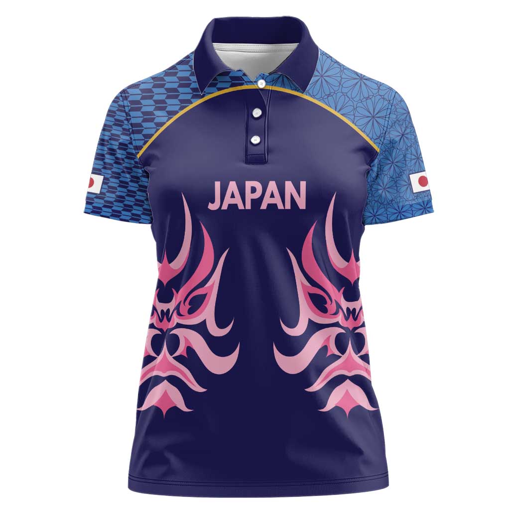 Twenty20 Japan Cricket Custom Women Polo Shirt Retro Blue Version - Wonder Print Shop