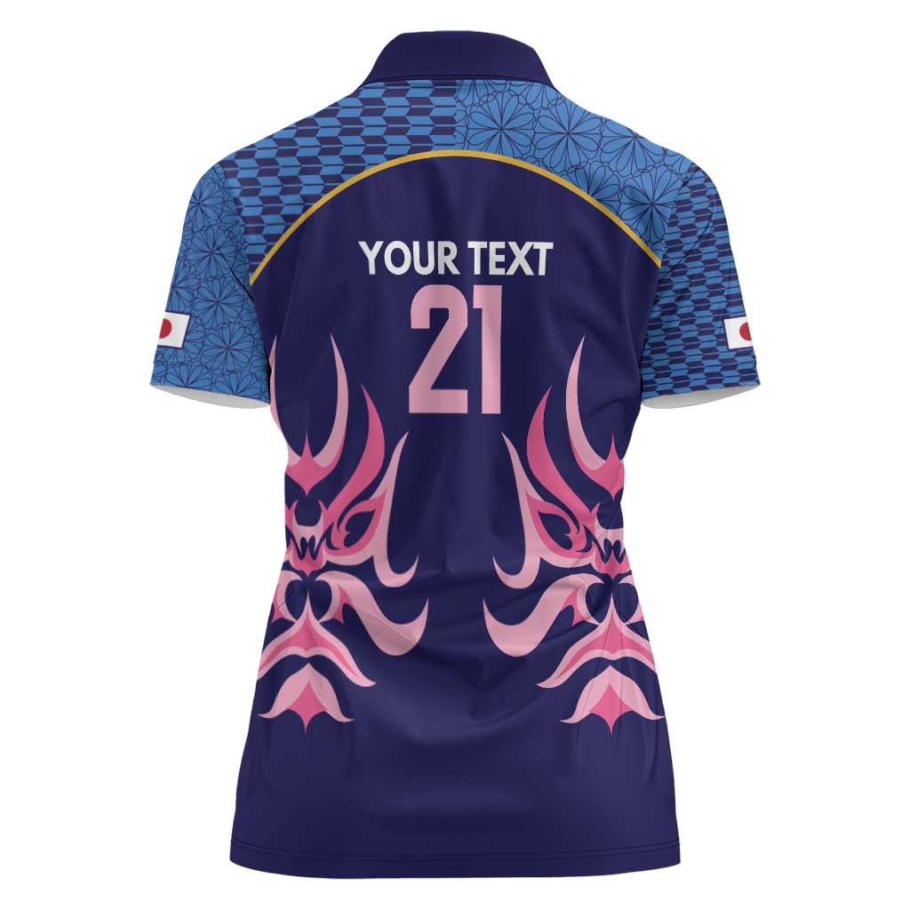 Twenty20 Japan Cricket Custom Women Polo Shirt Retro Blue Version - Wonder Print Shop