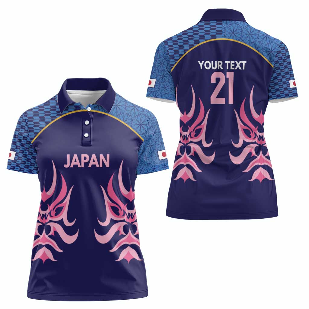 Twenty20 Japan Cricket Custom Women Polo Shirt Retro Blue Version - Wonder Print Shop