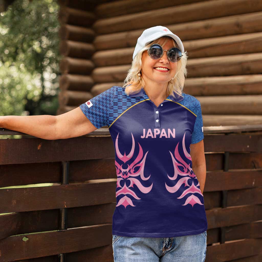 Twenty20 Japan Cricket Custom Women Polo Shirt Retro Blue Version - Wonder Print Shop