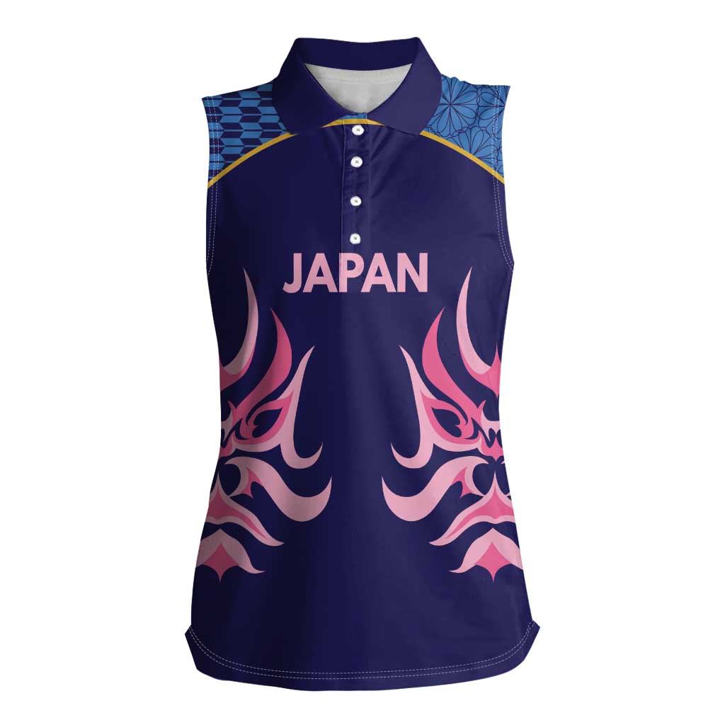 Twenty20 Japan Cricket Custom Women Sleeveless Polo Shirt Retro Blue Version - Wonder Print Shop