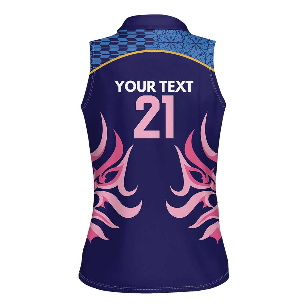 Twenty20 Japan Cricket Custom Women Sleeveless Polo Shirt Retro Blue Version - Wonder Print Shop
