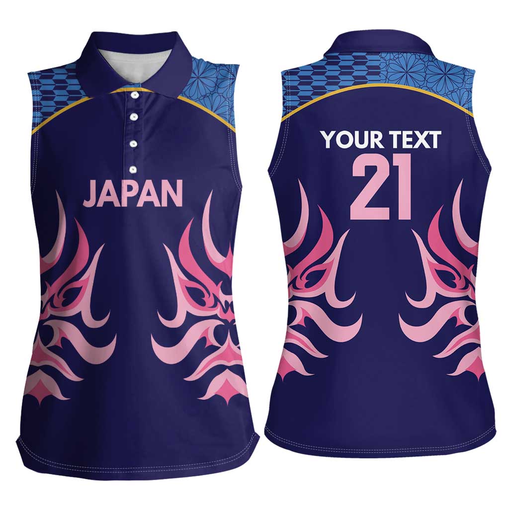 Twenty20 Japan Cricket Custom Women Sleeveless Polo Shirt Retro Blue Version - Wonder Print Shop