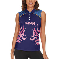 Twenty20 Japan Cricket Custom Women Sleeveless Polo Shirt Retro Blue Version - Wonder Print Shop