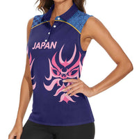 Twenty20 Japan Cricket Custom Women Sleeveless Polo Shirt Retro Blue Version - Wonder Print Shop