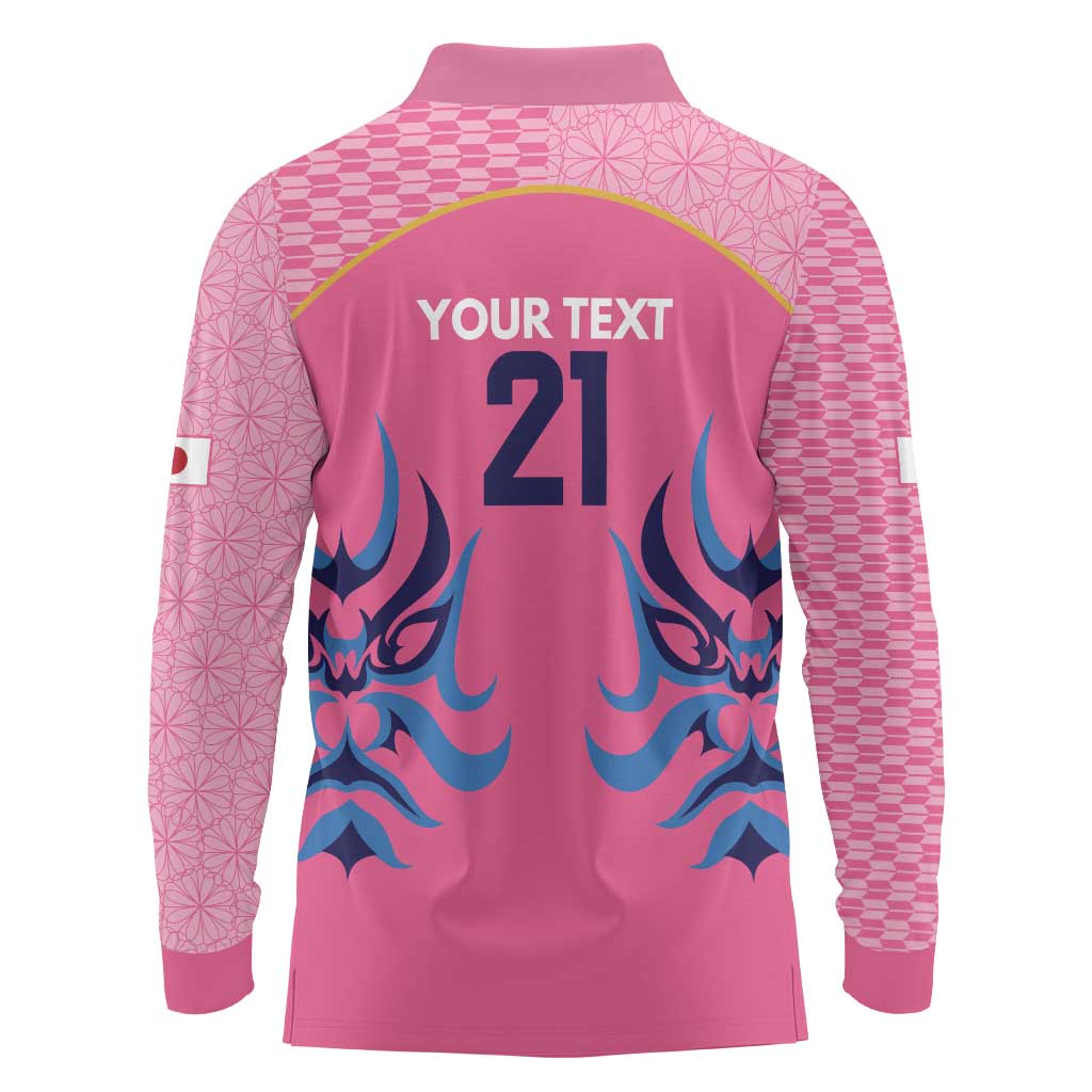 Twenty20 Japan Cricket Custom Long Sleeve Polo Shirt Retro Pink Version - Wonder Print Shop