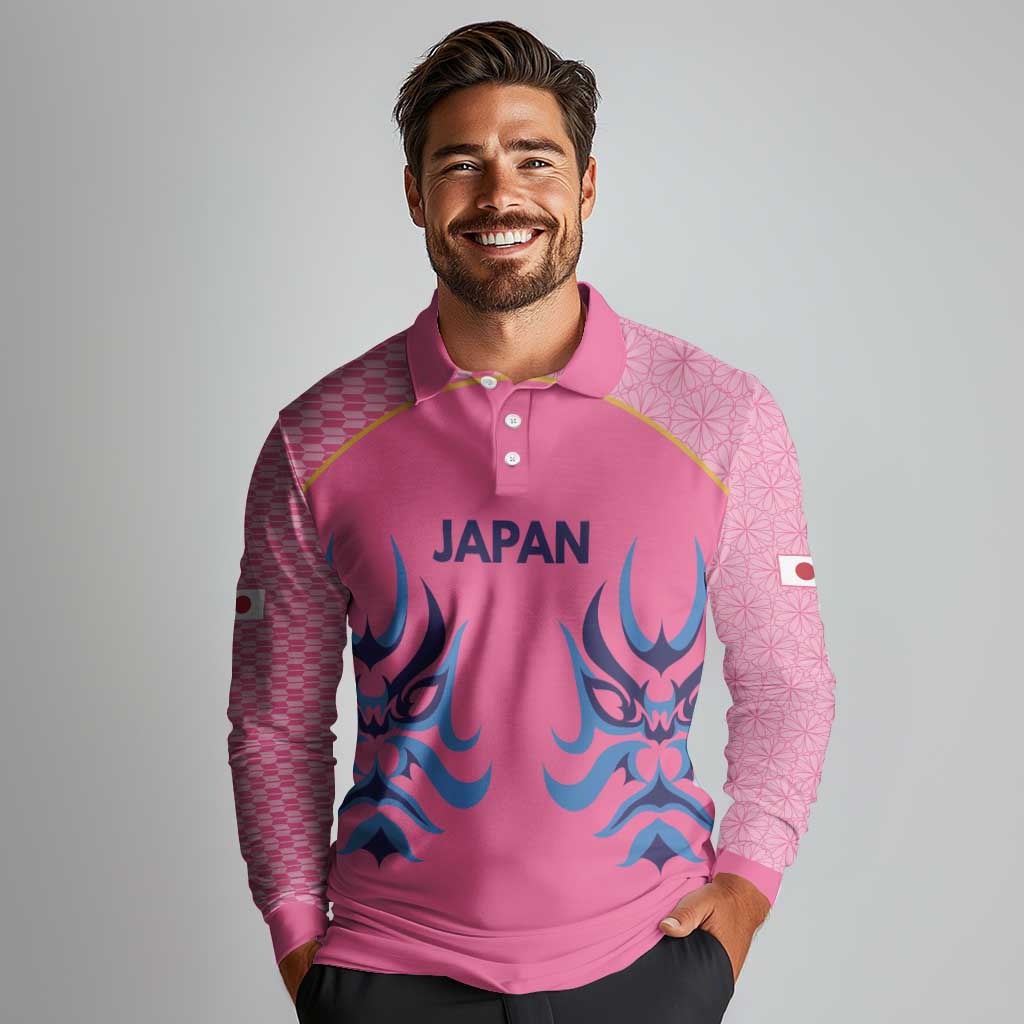 Twenty20 Japan Cricket Custom Long Sleeve Polo Shirt Retro Pink Version - Wonder Print Shop