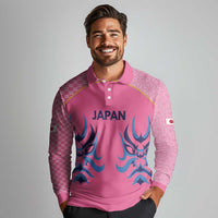 Twenty20 Japan Cricket Custom Long Sleeve Polo Shirt Retro Pink Version - Wonder Print Shop