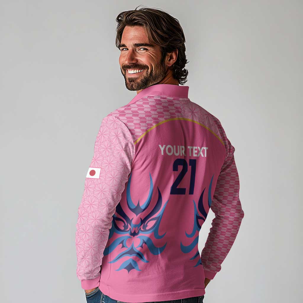 Twenty20 Japan Cricket Custom Long Sleeve Polo Shirt Retro Pink Version - Wonder Print Shop