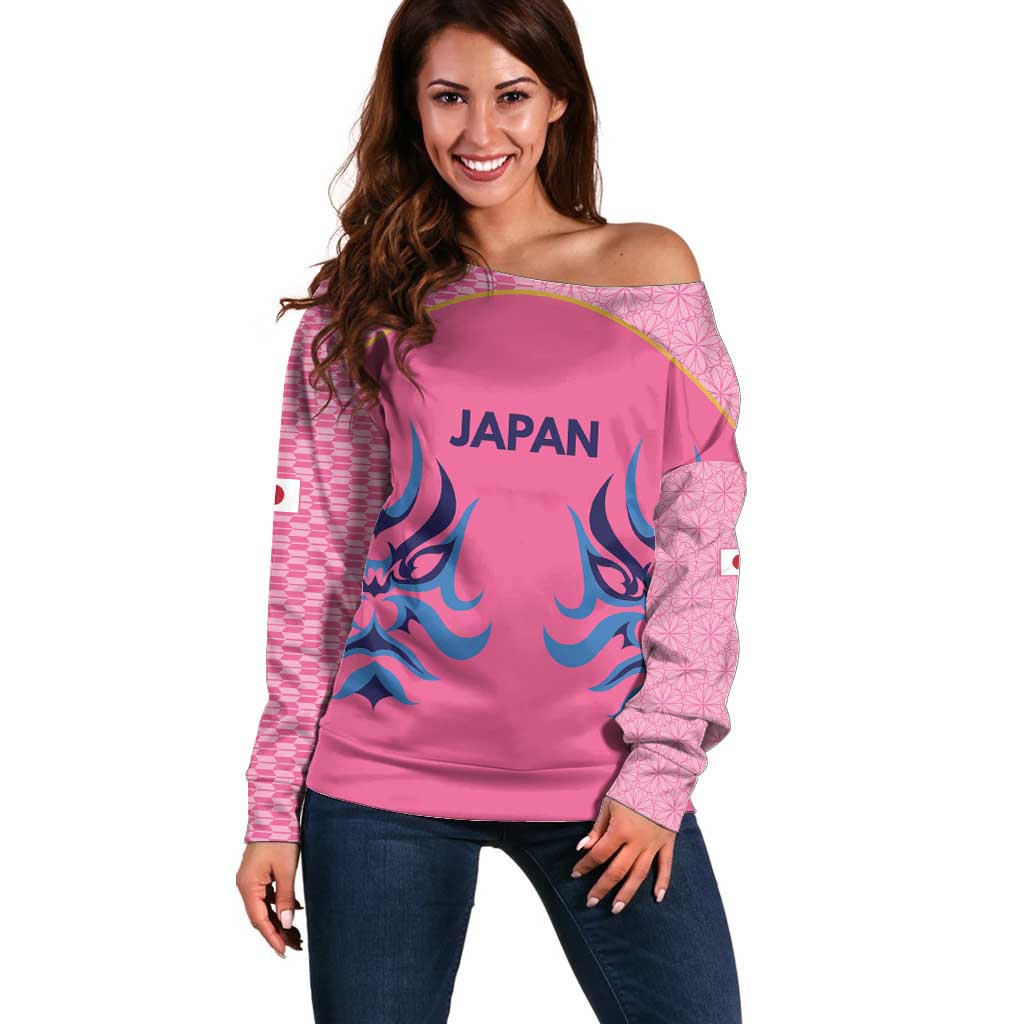 Twenty20 Japan Cricket Custom Off Shoulder Sweater Retro Pink Version - Wonder Print Shop