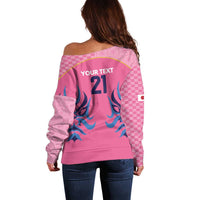 Twenty20 Japan Cricket Custom Off Shoulder Sweater Retro Pink Version - Wonder Print Shop