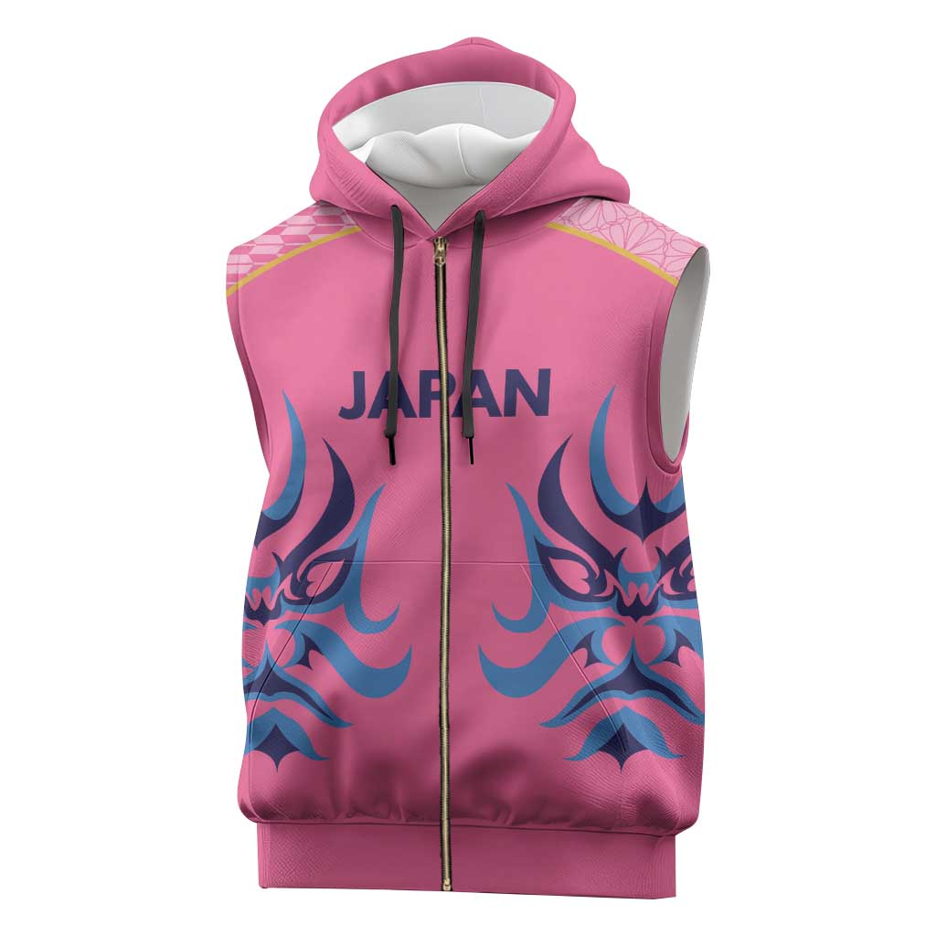 Twenty20 Japan Cricket Custom Sleeveless Zip Hoodie Retro Pink Version - Wonder Print Shop