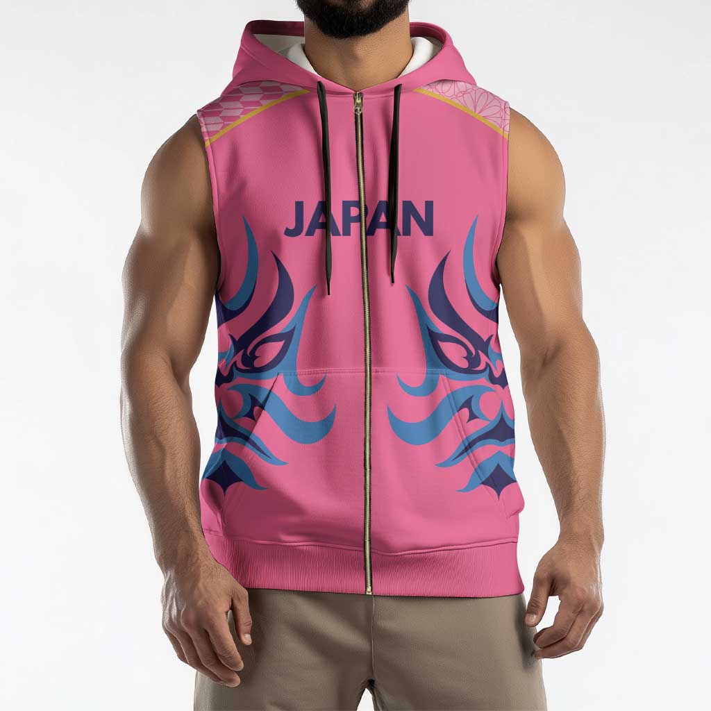 Twenty20 Japan Cricket Custom Sleeveless Zip Hoodie Retro Pink Version - Wonder Print Shop