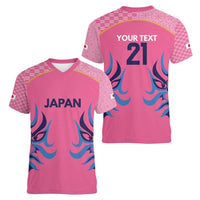 Twenty20 Japan Cricket Custom Women V-Neck T-Shirt Retro Pink Version - Wonder Print Shop