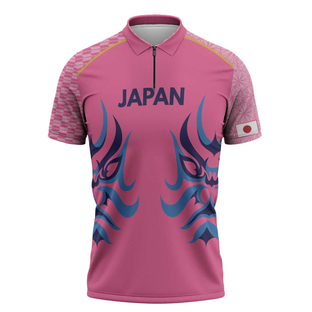 Twenty20 Japan Cricket Custom Zipper Polo Shirt Retro Pink Version - Wonder Print Shop