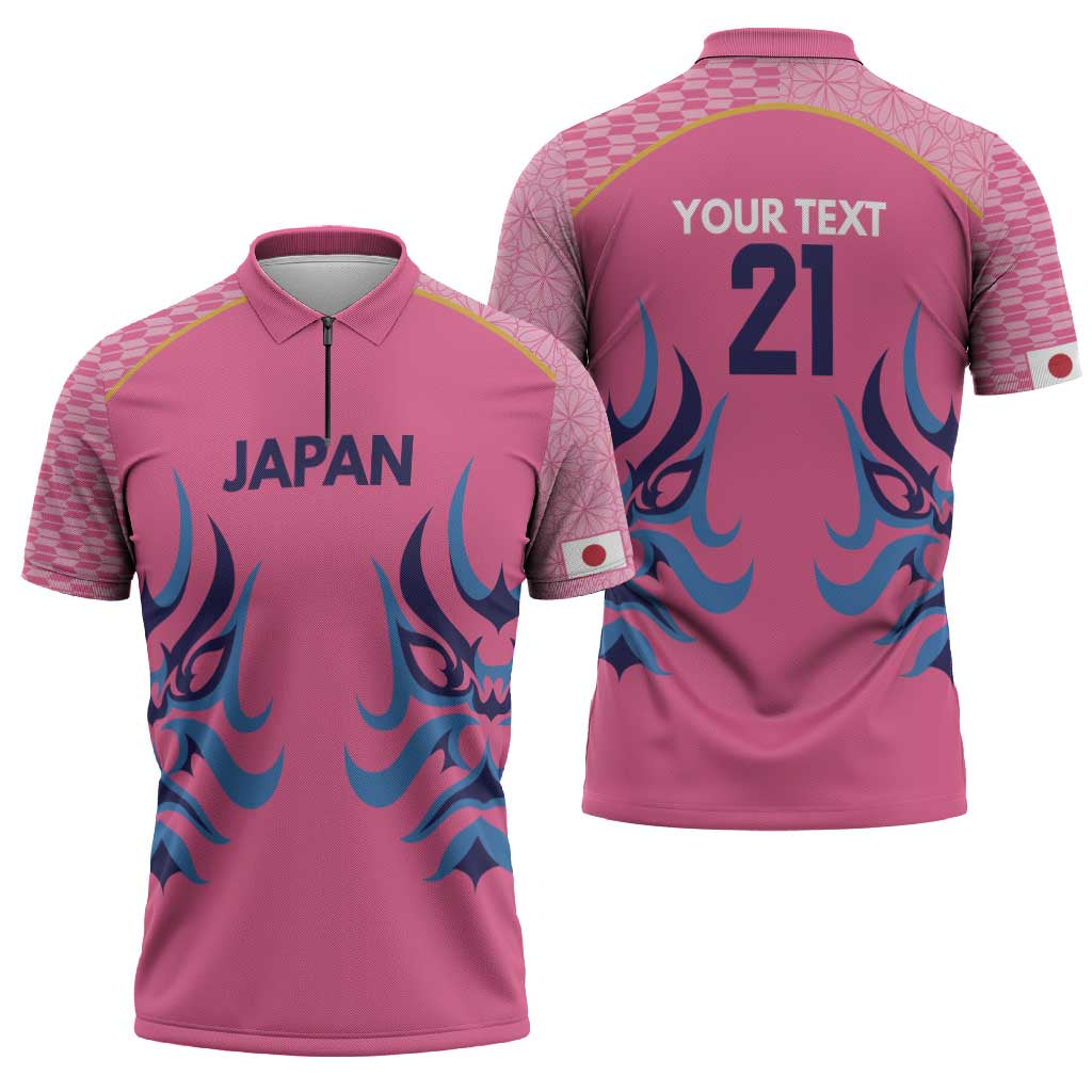Twenty20 Japan Cricket Custom Zipper Polo Shirt Retro Pink Version - Wonder Print Shop