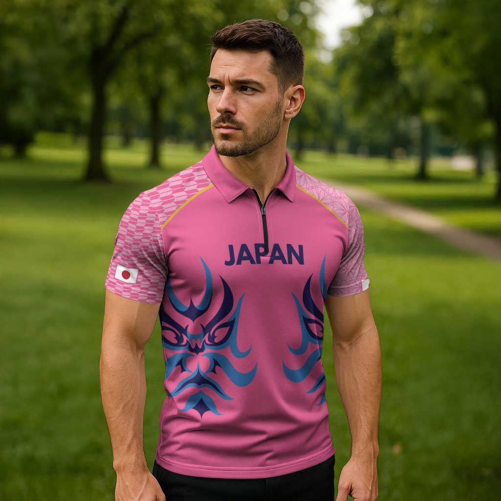 Twenty20 Japan Cricket Custom Zipper Polo Shirt Retro Pink Version - Wonder Print Shop