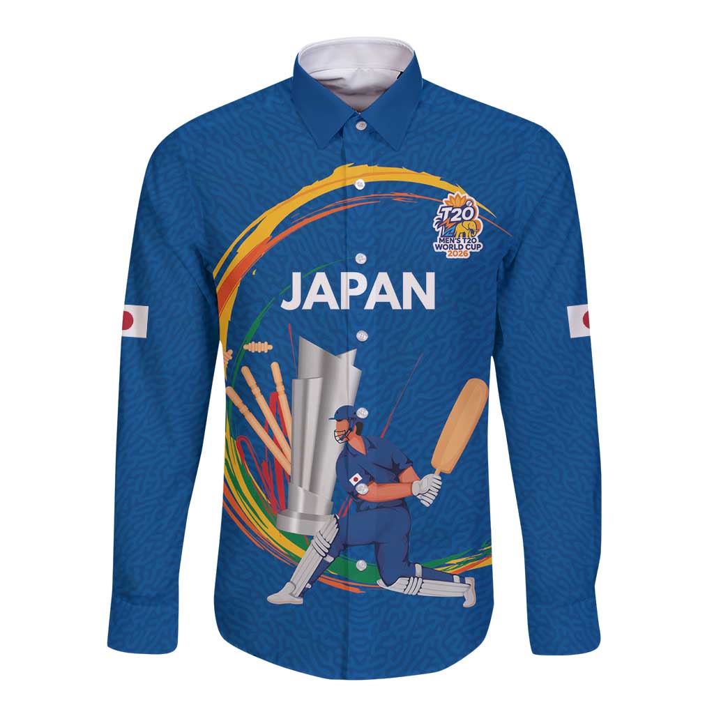 Custom Cricket Japan East Asia-Pacific Long Sleeve Button Shirt Japan Momentum Unleashed - Wonder Print Shop