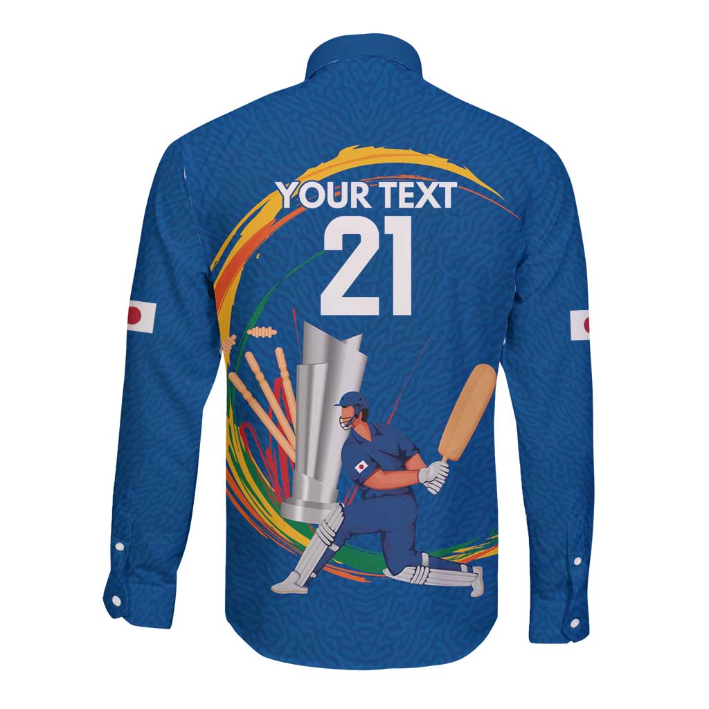 Custom Cricket Japan East Asia-Pacific Long Sleeve Button Shirt Japan Momentum Unleashed - Wonder Print Shop