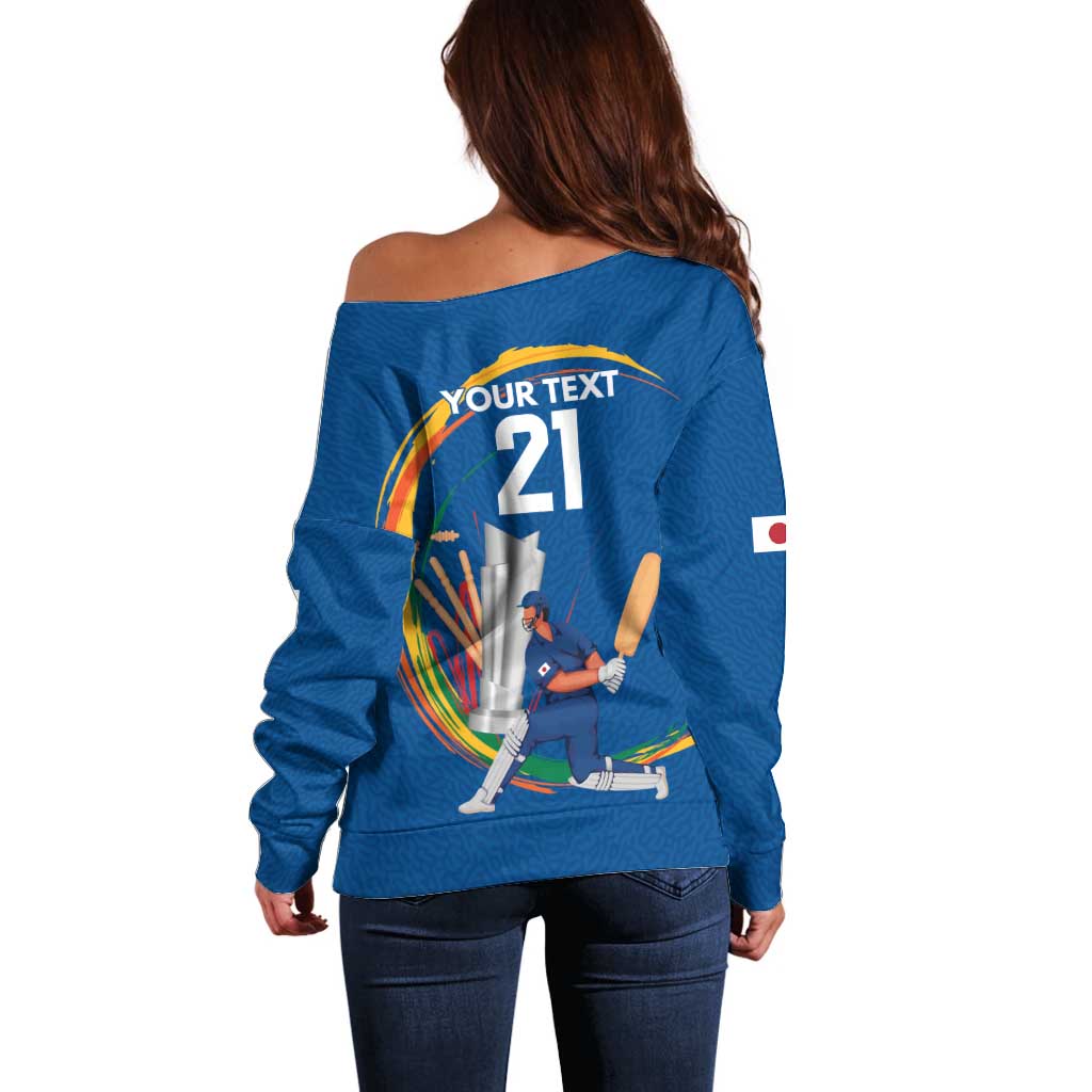 Custom Cricket Japan East Asia-Pacific Off Shoulder Sweater Japan Momentum Unleashed - Wonder Print Shop