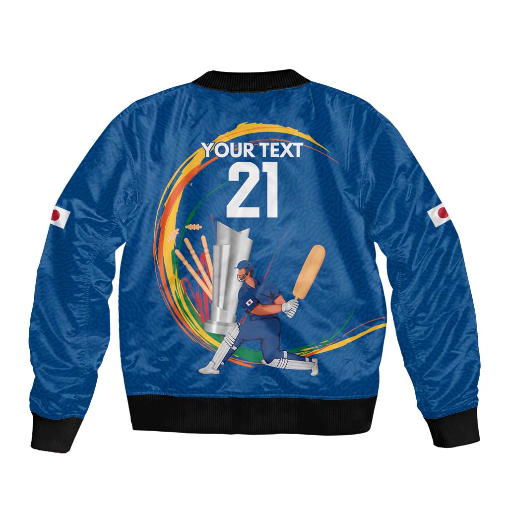 Custom Cricket Japan East Asia-Pacific Sleeve Zip Bomber Jacket Japan Momentum Unleashed - Wonder Print Shop