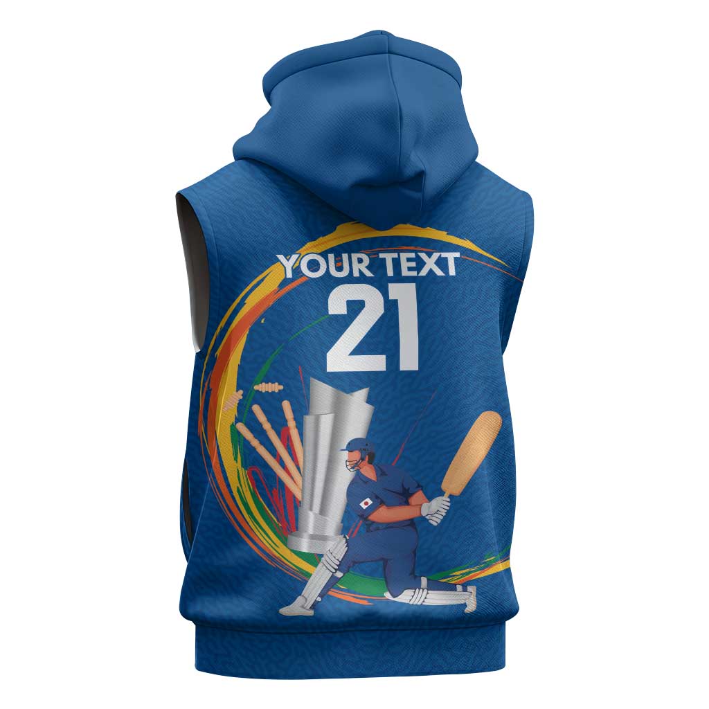 Custom Cricket Japan East Asia-Pacific Sleeveless Hoodie Japan Momentum Unleashed - Wonder Print Shop
