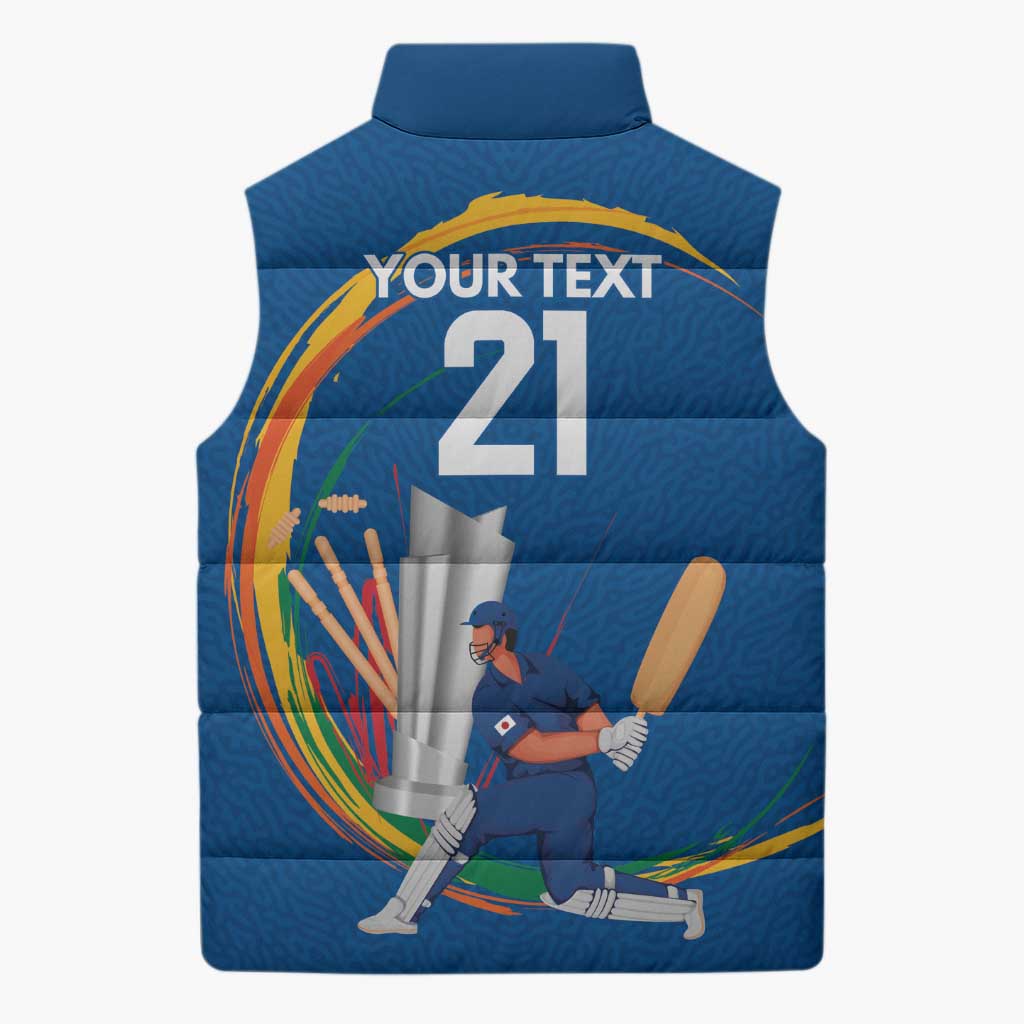 Custom Cricket Japan East Asia-Pacific Sleeveless Puffer Jacket Japan Momentum Unleashed - Wonder Print Shop