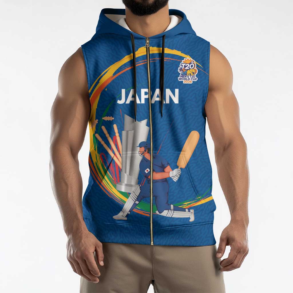 Custom Cricket Japan East Asia-Pacific Sleeveless Zip Hoodie Japan Momentum Unleashed - Wonder Print Shop