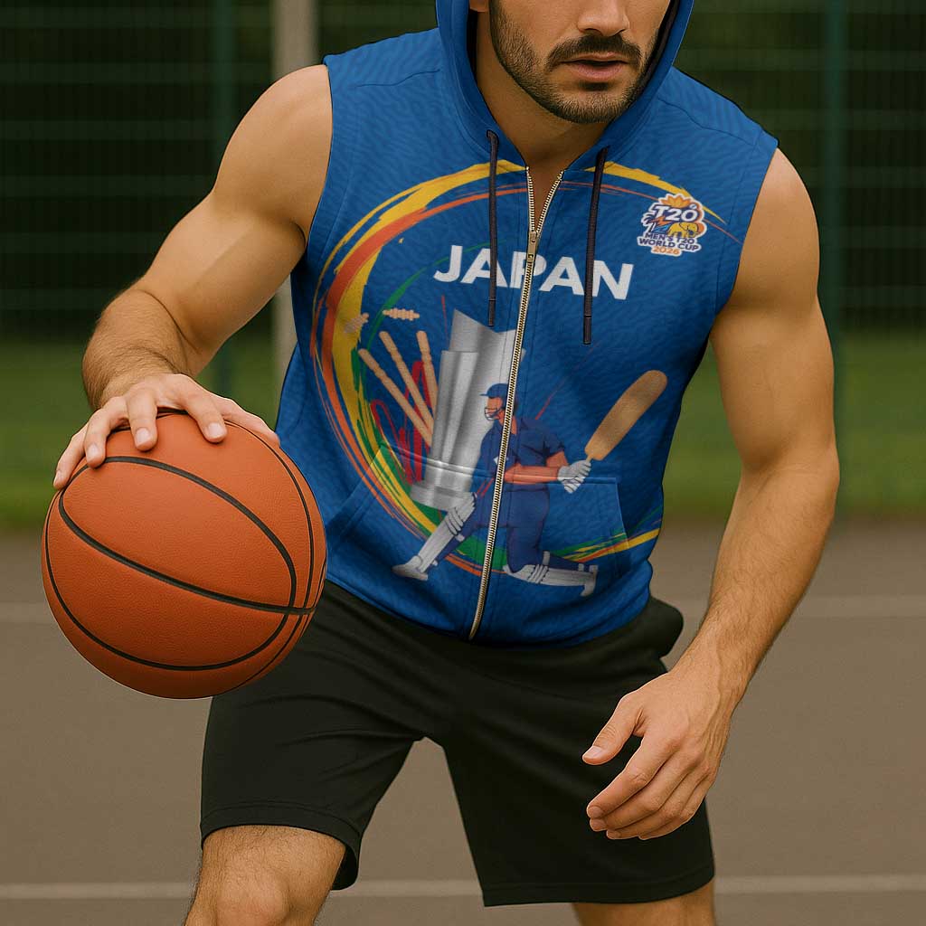 Custom Cricket Japan East Asia-Pacific Sleeveless Zip Hoodie Japan Momentum Unleashed - Wonder Print Shop