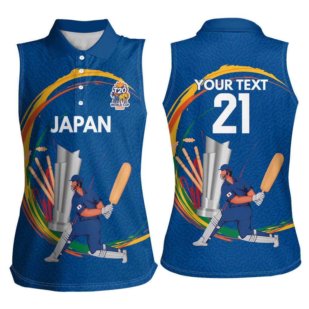 Custom Cricket Japan East Asia-Pacific Women Sleeveless Polo Shirt Japan Momentum Unleashed - Wonder Print Shop