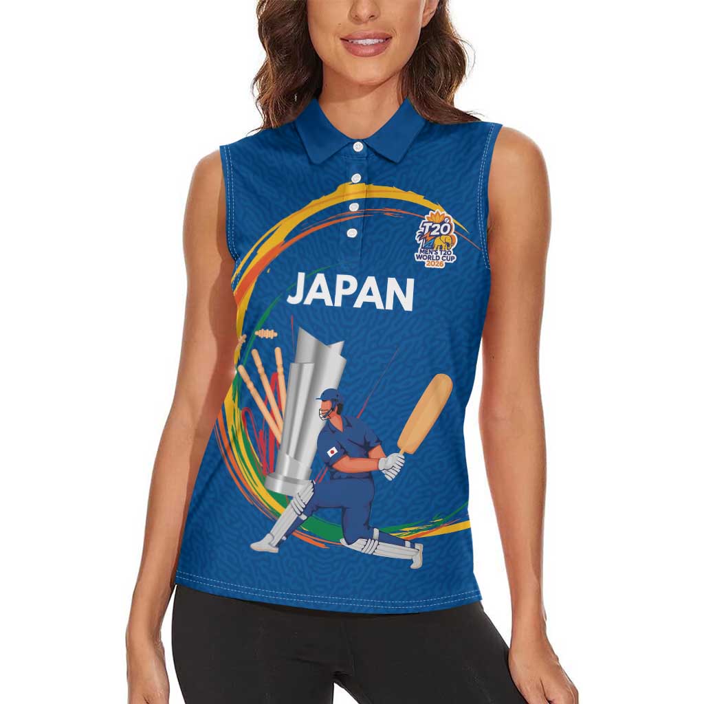 Custom Cricket Japan East Asia-Pacific Women Sleeveless Polo Shirt Japan Momentum Unleashed - Wonder Print Shop