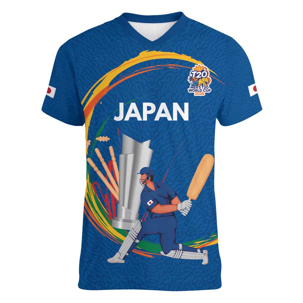 Custom Cricket Japan East Asia-Pacific Women V-Neck T-Shirt Japan Momentum Unleashed - Wonder Print Shop