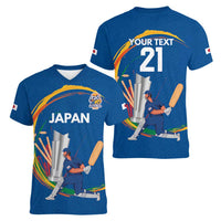 Custom Cricket Japan East Asia-Pacific Women V-Neck T-Shirt Japan Momentum Unleashed - Wonder Print Shop