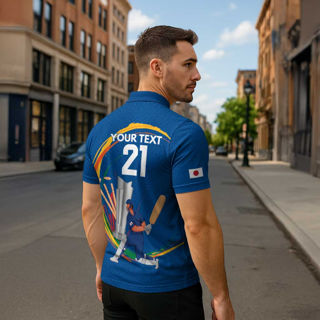 Custom Cricket Japan East Asia-Pacific Zipper Polo Shirt Japan Momentum Unleashed - Wonder Print Shop