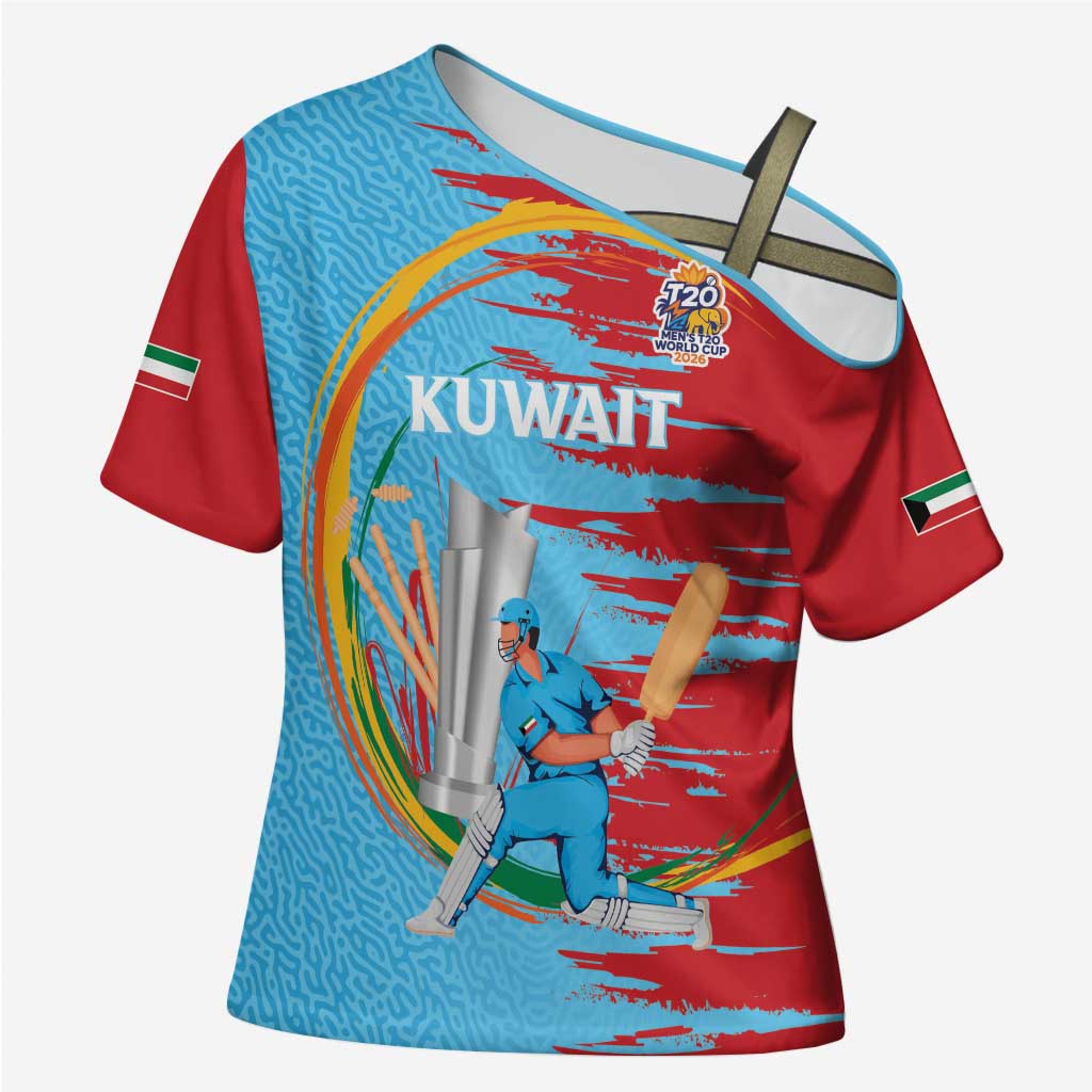 Custom Cricket Kuwait East Asia-Pacific Cross Shoulder Shirt Kuwait Chase for Triumph - Wonder Print Shop