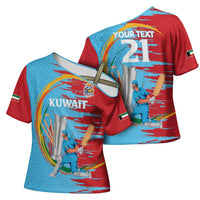 Custom Cricket Kuwait East Asia-Pacific Cross Shoulder Shirt Kuwait Chase for Triumph - Wonder Print Shop