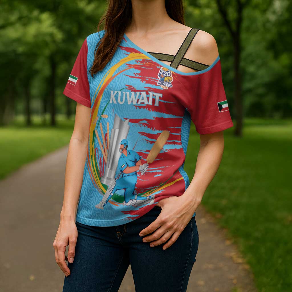 Custom Cricket Kuwait East Asia-Pacific Cross Shoulder Shirt Kuwait Chase for Triumph - Wonder Print Shop