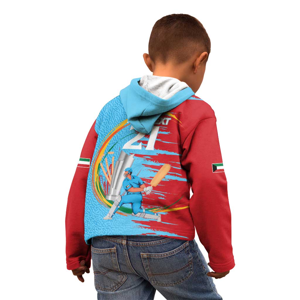Custom Cricket Kuwait East Asia-Pacific Kid Hoodie Kuwait Chase for Triumph - Wonder Print Shop