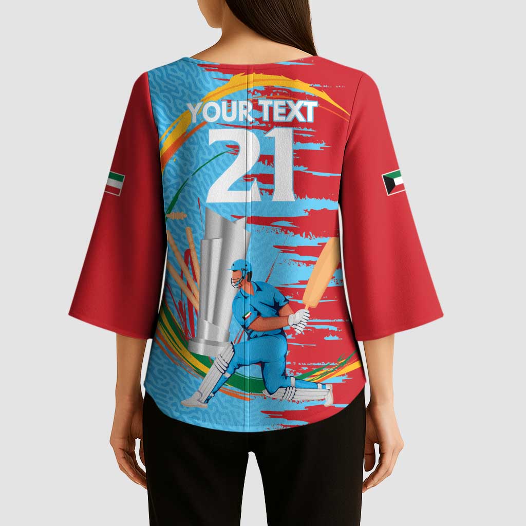 Custom Cricket Kuwait East Asia-Pacific Kimono Sleeve Blouse Kuwait Chase for Triumph - Wonder Print Shop