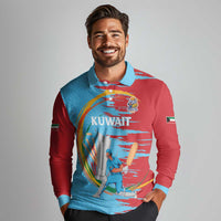 Custom Cricket Kuwait East Asia-Pacific Long Sleeve Polo Shirt Kuwait Chase for Triumph - Wonder Print Shop