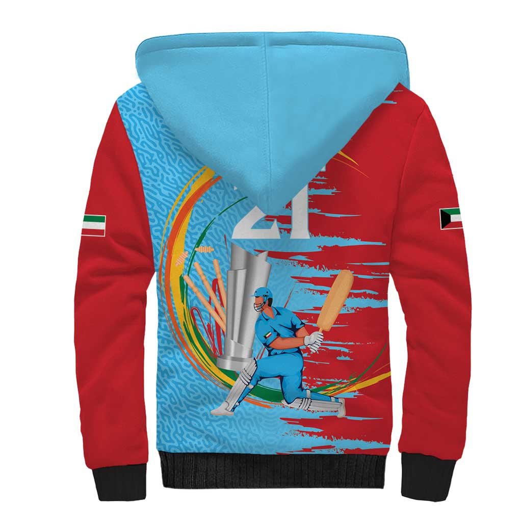 Custom Cricket Kuwait East Asia-Pacific Sherpa Hoodie Kuwait Chase for Triumph - Wonder Print Shop