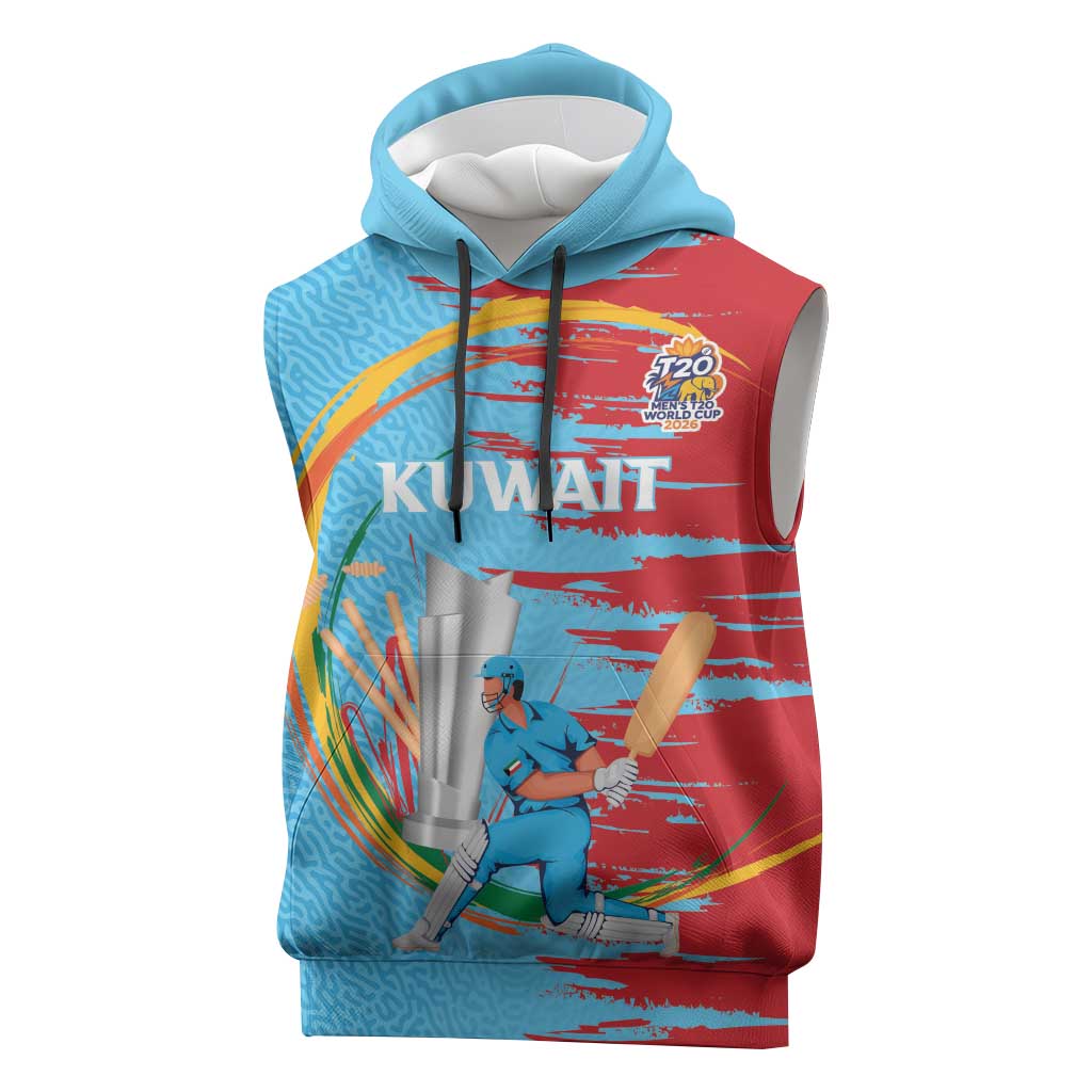 Custom Cricket Kuwait East Asia-Pacific Sleeveless Hoodie Kuwait Chase for Triumph - Wonder Print Shop