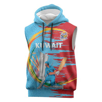 Custom Cricket Kuwait East Asia-Pacific Sleeveless Hoodie Kuwait Chase for Triumph - Wonder Print Shop