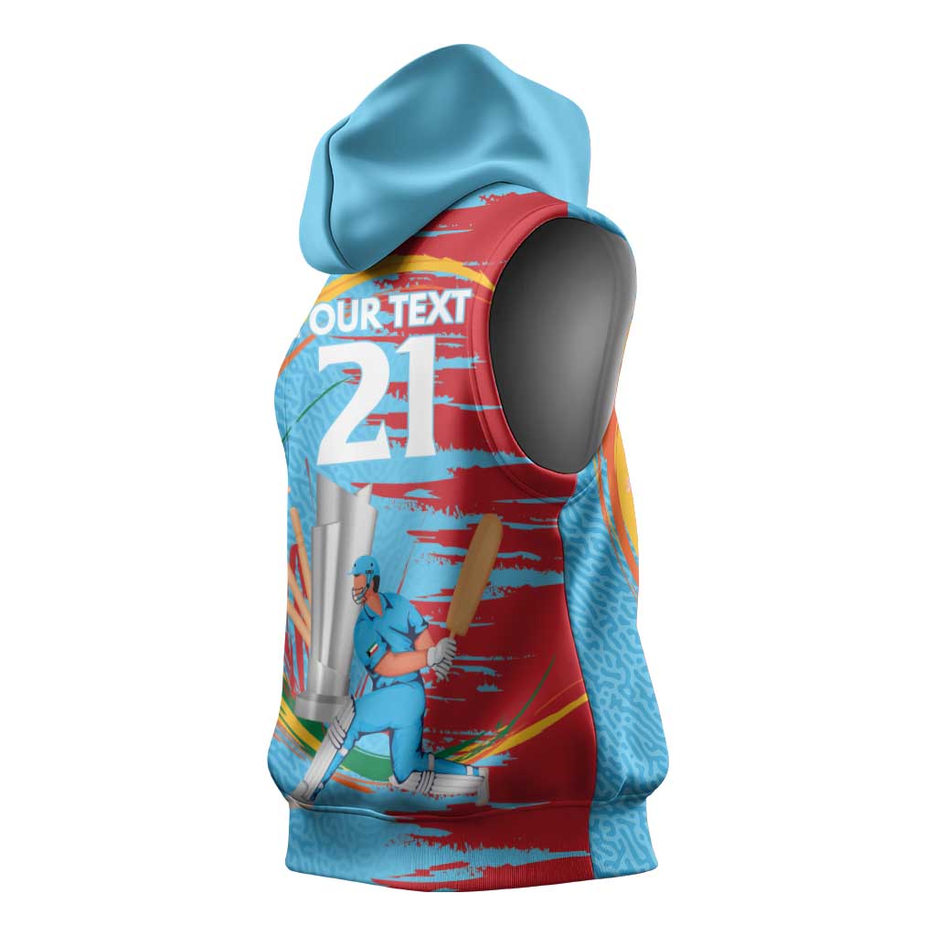 Custom Cricket Kuwait East Asia-Pacific Sleeveless Hoodie Kuwait Chase for Triumph - Wonder Print Shop