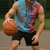 Custom Cricket Kuwait East Asia-Pacific Sleeveless Hoodie Kuwait Chase for Triumph - Wonder Print Shop